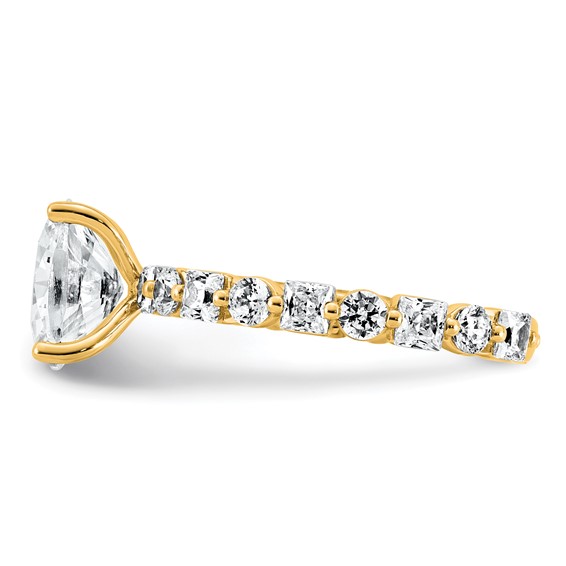 14k 3 carat Certified Lab Grown Diamond VS+ F+ Oval Complete Engagement Ring