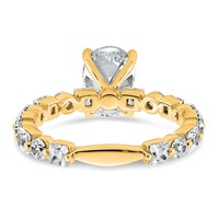 14K Yellow Gold 3 Carat Certified Lab Grown Diamond VS+ F+ Oval Complete Engagement Ring view 5