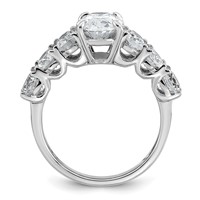 14K White Gold 3.88 Carat Lab Grown Diamond VS+ F+ Oval Complete Engagement Ring view 2