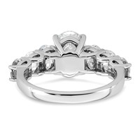 14K White Gold 3.88 Carat Lab Grown Diamond VS+ F+ Oval Complete Engagement Ring view 5