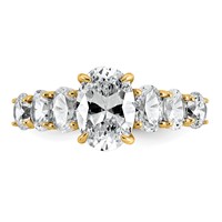 14K Yellow Gold 3.88 Carat Lab Grown Diamond VS+ F+ Oval Complete Engagement Ring view 4