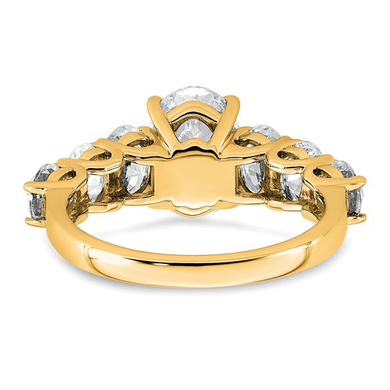 14k 3 7/8 carat Lab Grown Diamond VS+ F+ Oval Complete Engagement Ring