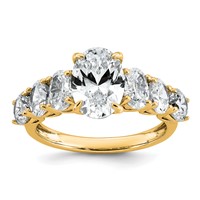 14K Yellow Gold 3.88 Carat Lab Grown Diamond VS+ F+ Oval Complete Engagement Ring view 1