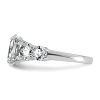 14K White Gold 3.88 Carat Certified Lab Grown Diamond VS+ F+ Oval Complete Engagement Ring view 3