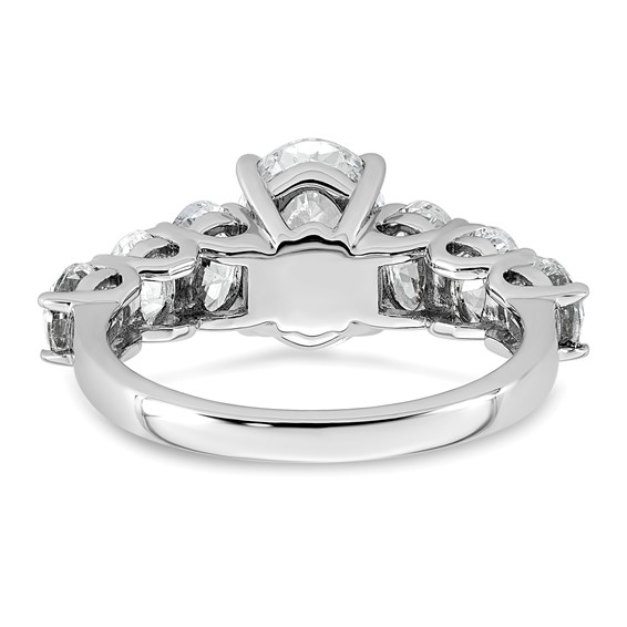 14k White Gold 3 7/8 carat Certified Lab Grown Diamond VS+ F+ Oval Complete Engagement Ring