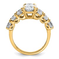14K Yellow Gold 3.88 Carat Certified Lab Grown Diamond VS+ F+ Oval Complete Engagement Ring view 2