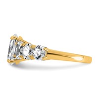 14K Yellow Gold 3.88 Carat Certified Lab Grown Diamond VS+ F+ Oval Complete Engagement Ring view 3