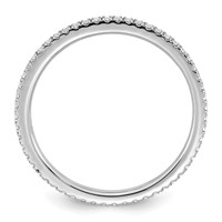 14K White Gold 0.25 Carat Lab Grown Diamond VS+ F+ Complete Wedding Band view 2