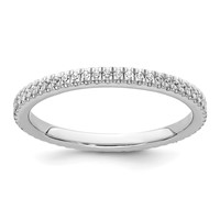 14K White Gold 0.25 Carat Lab Grown Diamond VS+ F+ Complete Wedding Band view 1