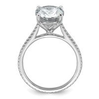 14K White Gold 4.25 Carat Lab Grown Diamond VS+ F+ Oval Complete Engagement Ring view 2
