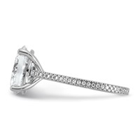 14K White Gold 4.25 Carat Lab Grown Diamond VS+ F+ Oval Complete Engagement Ring view 3