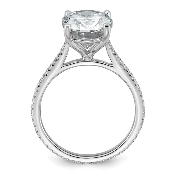 14k White Gold 4 1/4 carat Certified Lab Grown Diamond VS+ F+ Oval Complete Engagement Ring