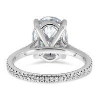 14K White Gold 4.25 Carat Certified Lab Grown Diamond VS+ F+ Oval Complete Engagement Ring view 5