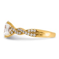 14K Yellow Gold 1.88 Carat Lab Grown Diamond VS+ F+ Oval Complete Engagement Ring view 3