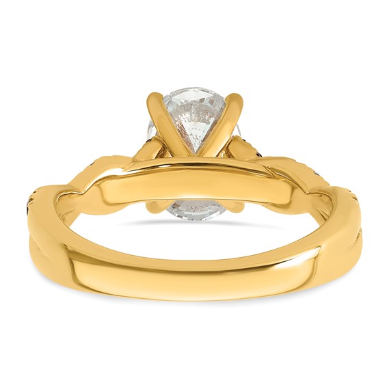 14k 1 7/8 carat Certified Lab Grown Diamond VS+ F+ Oval Complete Engagement Ring