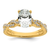 14K Yellow Gold 1.88 Carat Certified Lab Grown Diamond VS+ F+ Oval Complete Engagement Ring view 1