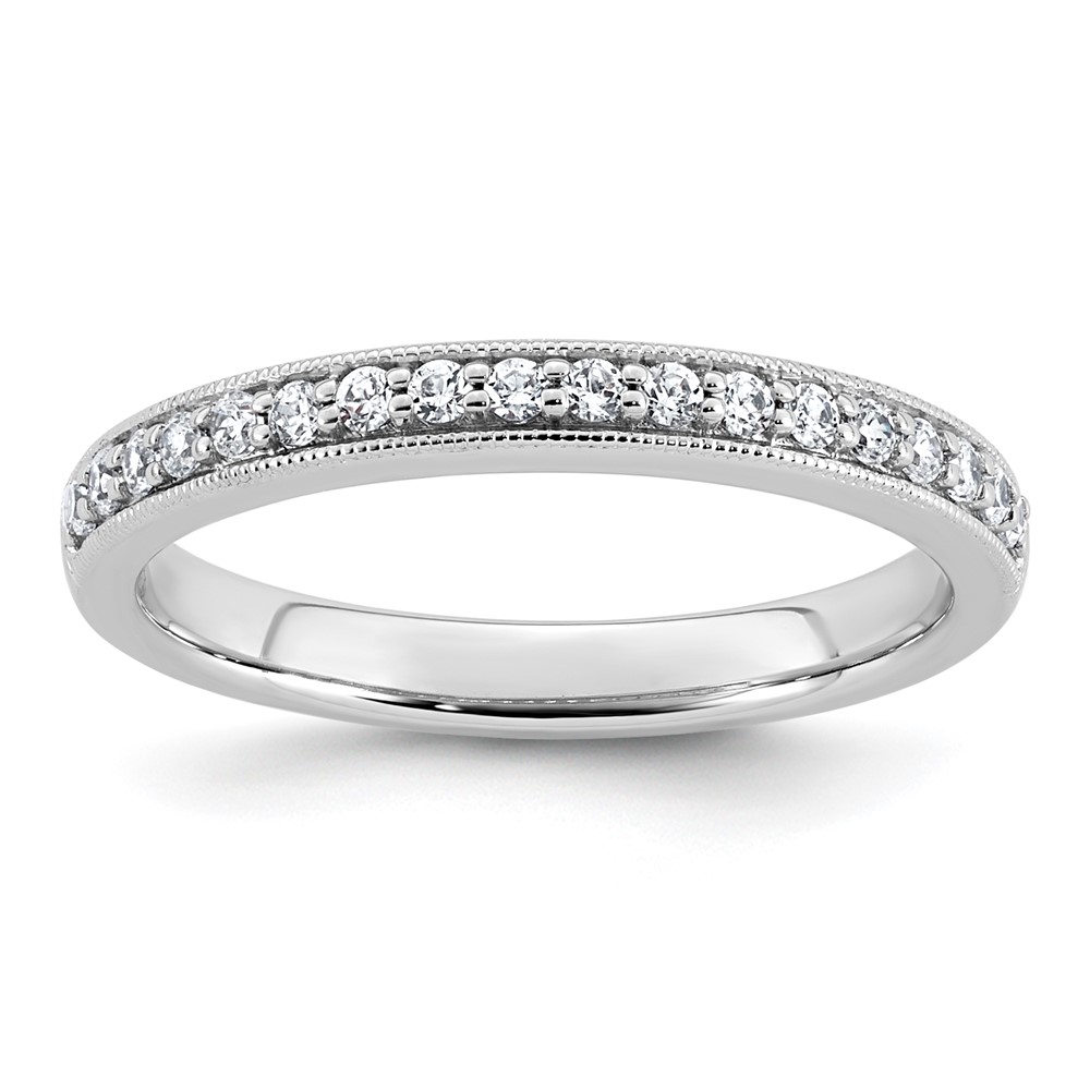14K White Gold 0.20 Carat Lab Grown Diamond VS+ F+ Complete Wedding Band