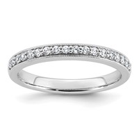 14K White Gold 0.20 Carat Lab Grown Diamond VS+ F+ Complete Wedding Band view 1