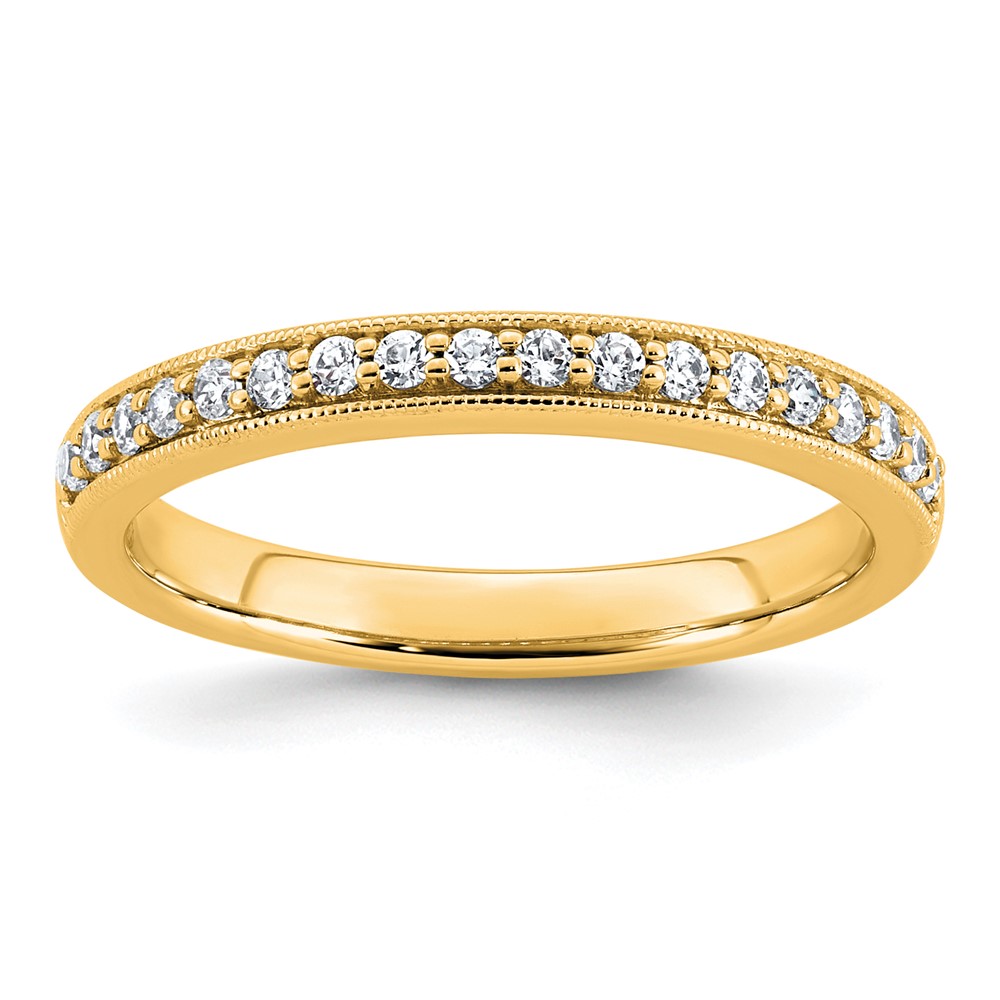 14K Yellow Gold 0.20 Carat Lab Grown Diamond VS+ F+ Complete Wedding Band
