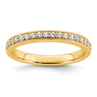 14K Yellow Gold 0.20 Carat Lab Grown Diamond VS+ F+ Complete Wedding Band view 1