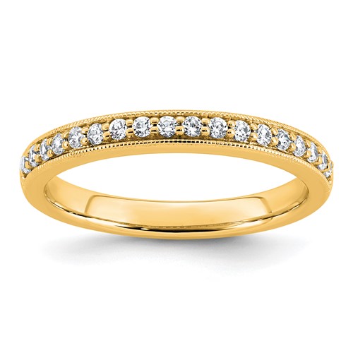 14K Yellow Gold 0.20 Carat Lab Grown Diamond VS+ F+ Complete Wedding Band