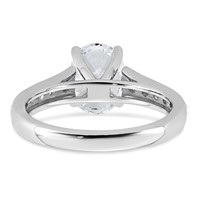 14K White Gold 1.88 Carat Lab Grown Diamond VS+ F+ Oval Complete Engagement Ring view 5