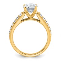 14K Yellow Gold 1.88 Carat Lab Grown Diamond VS+ F+ Oval Complete Engagement Ring view 2
