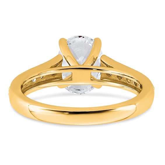 14k 1 7/8 carat Lab Grown Diamond VS+ F+ Oval Complete Engagement Ring