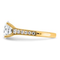 14K Yellow Gold 1.88 Carat Certified Lab Grown Diamond VS+ F+ Oval Complete Engagement Ring view 3