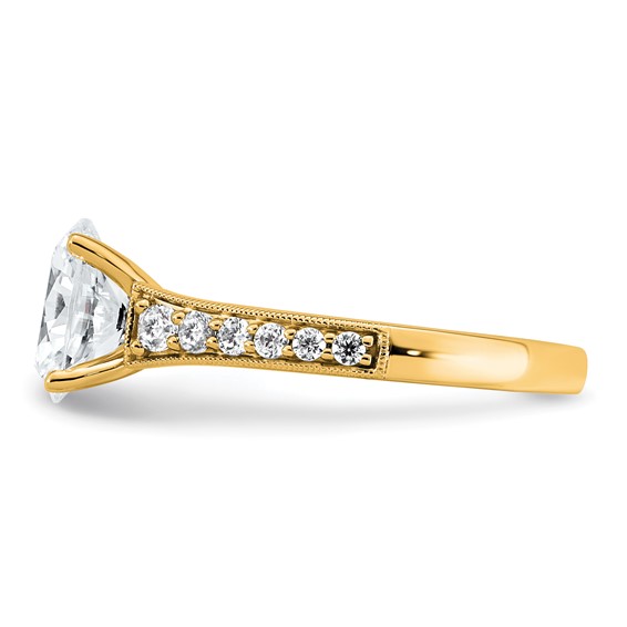 14k 1 7/8 carat Certified Lab Grown Diamond VS+ F+ Oval Complete Engagement Ring