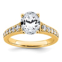 14K Yellow Gold 1.88 Carat Certified Lab Grown Diamond VS+ F+ Oval Complete Engagement Ring view 1