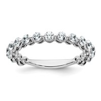 14K White Gold 1 Carat Lab Grown Diamond VS+ F+ Complete Wedding Band view 1