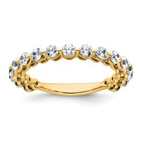 14K Yellow Gold 1 Carat Lab Grown Diamond VS+ F+ Complete Wedding Band view 1