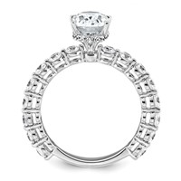 14K White Gold 2.62 Carat Certified Lab Grown Diamond VS+ F+ Oval Complete Engagement Ring view 2