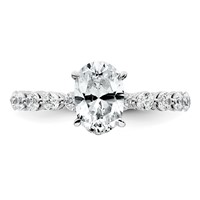 14K White Gold 2.62 Carat Certified Lab Grown Diamond VS+ F+ Oval Complete Engagement Ring view 4