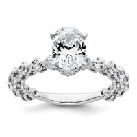 14K White Gold 2.62 Carat Certified Lab Grown Diamond VS+ F+ Oval Complete Engagement Ring view 1