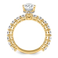 14K Yellow Gold 2.62 Carat Certified Lab Grown Diamond VS+ F+ Oval Complete Engagement Ring view 2