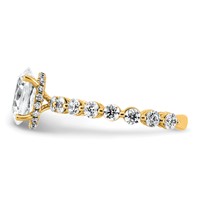 14K Yellow Gold 2.62 Carat Certified Lab Grown Diamond VS+ F+ Oval Complete Engagement Ring view 3