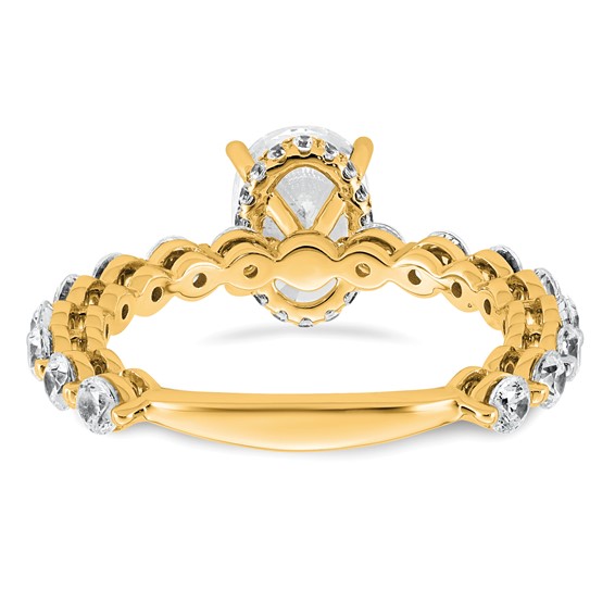 14k 2 5/8 carat Certified Lab Grown Diamond VS+ F+ Oval Complete Engagement Ring