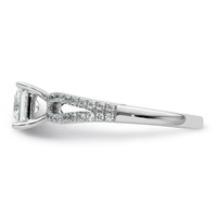14K White Gold 1.25 Carat Lab Grown Diamond VS+ F+ Princess Complete Engagement Ring view 3