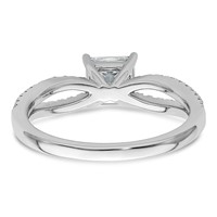 14K White Gold 1.25 Carat Lab Grown Diamond VS+ F+ Princess Complete Engagement Ring view 5