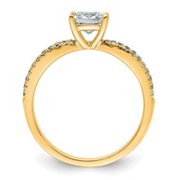 14K Yellow Gold 1.25 Carat Lab Grown Diamond VS+ F+ Princess Complete Engagement Ring view 2