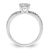 14K White Gold 1.25 Carat Certified Lab Grown Diamond VS+ F+ Princess Complete Engagement Ring view 2
