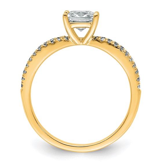 14k 1 1/4 carat Certified Lab Grown Diamond VS+ F+ Princess Complete Engagement Ring