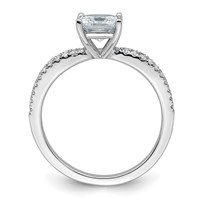 14K White Gold 1.50 Carat Lab Grown Diamond VS+ F+ Princess Complete Engagement Ring view 2