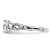 14K White Gold 1.50 Carat Lab Grown Diamond VS+ F+ Princess Complete Engagement Ring view 3