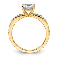 14K Yellow Gold 1.50 Carat Certified Lab Grown Diamond VS+ F+ Princess Complete Engagement Ring view 2