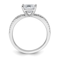 14K White Gold 1.75 Carat Lab Grown Diamond VS+ F+ Princess Complete Engagement Ring view 2