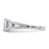 14K White Gold 1.75 Carat Lab Grown Diamond VS+ F+ Princess Complete Engagement Ring view 3