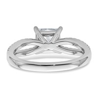 14K White Gold 1.75 Carat Lab Grown Diamond VS+ F+ Princess Complete Engagement Ring view 5